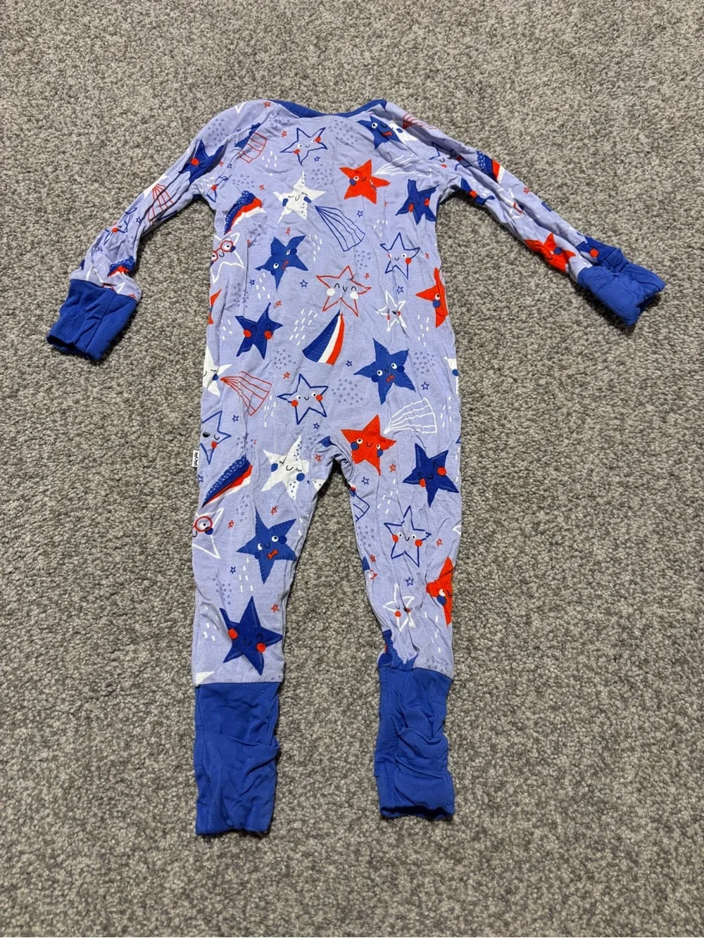Little Sleepies - Blue Star-Print Zippy (3-6 mo)